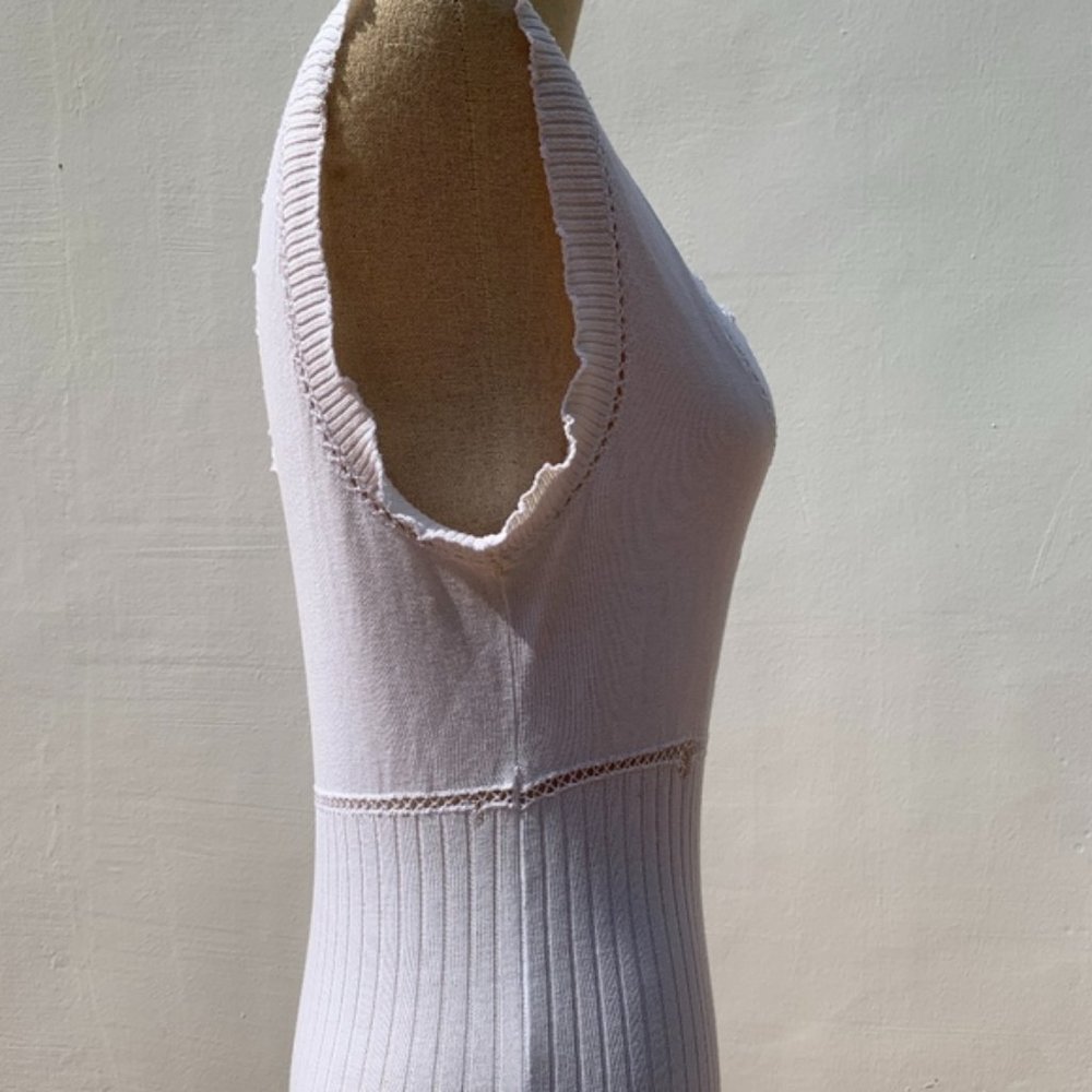 CHANEL CC Cat White Cotton Sleeveless Top, French 38, American Size 8, HTF, Luxe - Picture 3 of 8